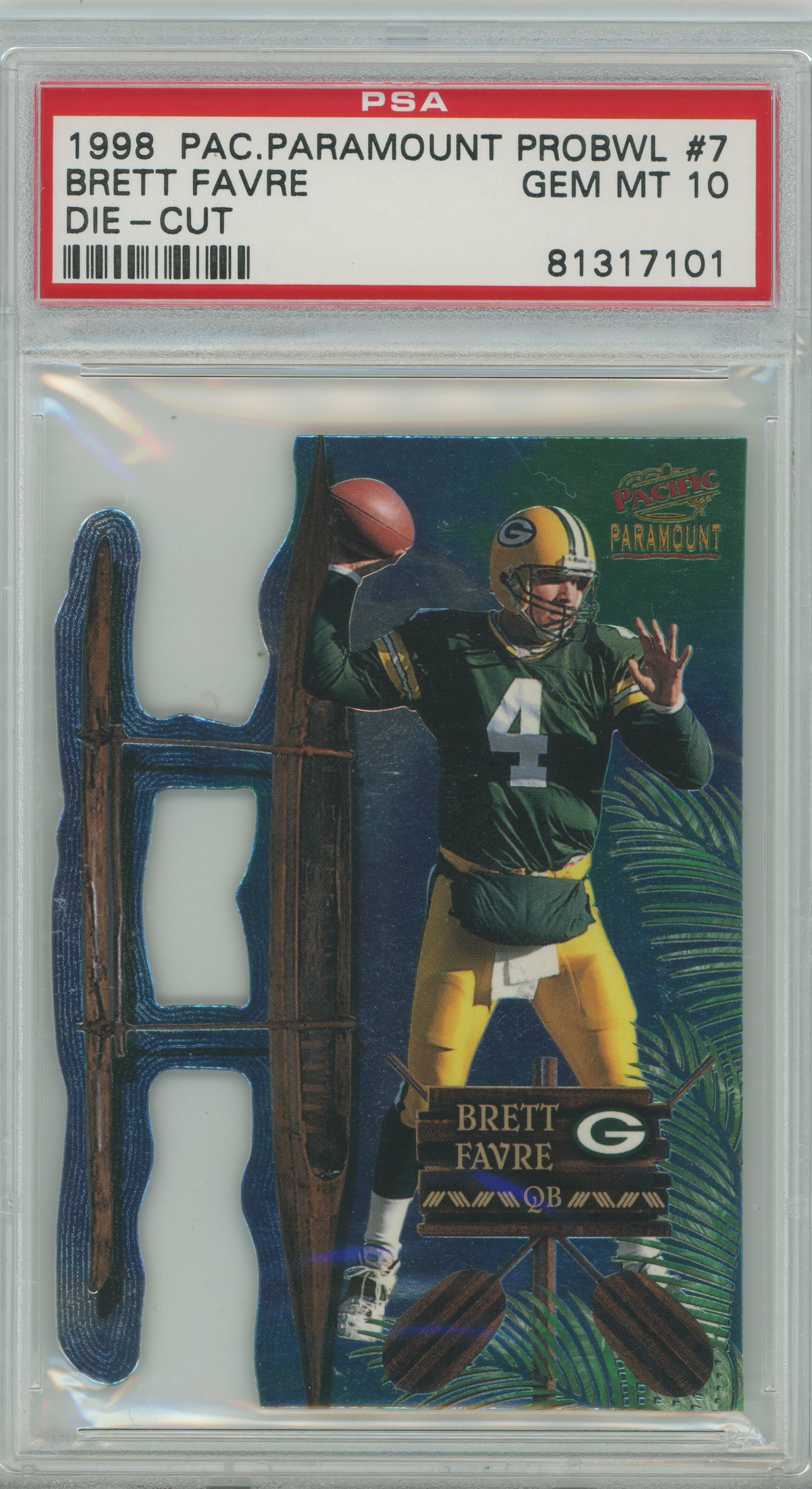 1998 Paramount Pro Bowl Die-Cut Brett Favre PSA 10