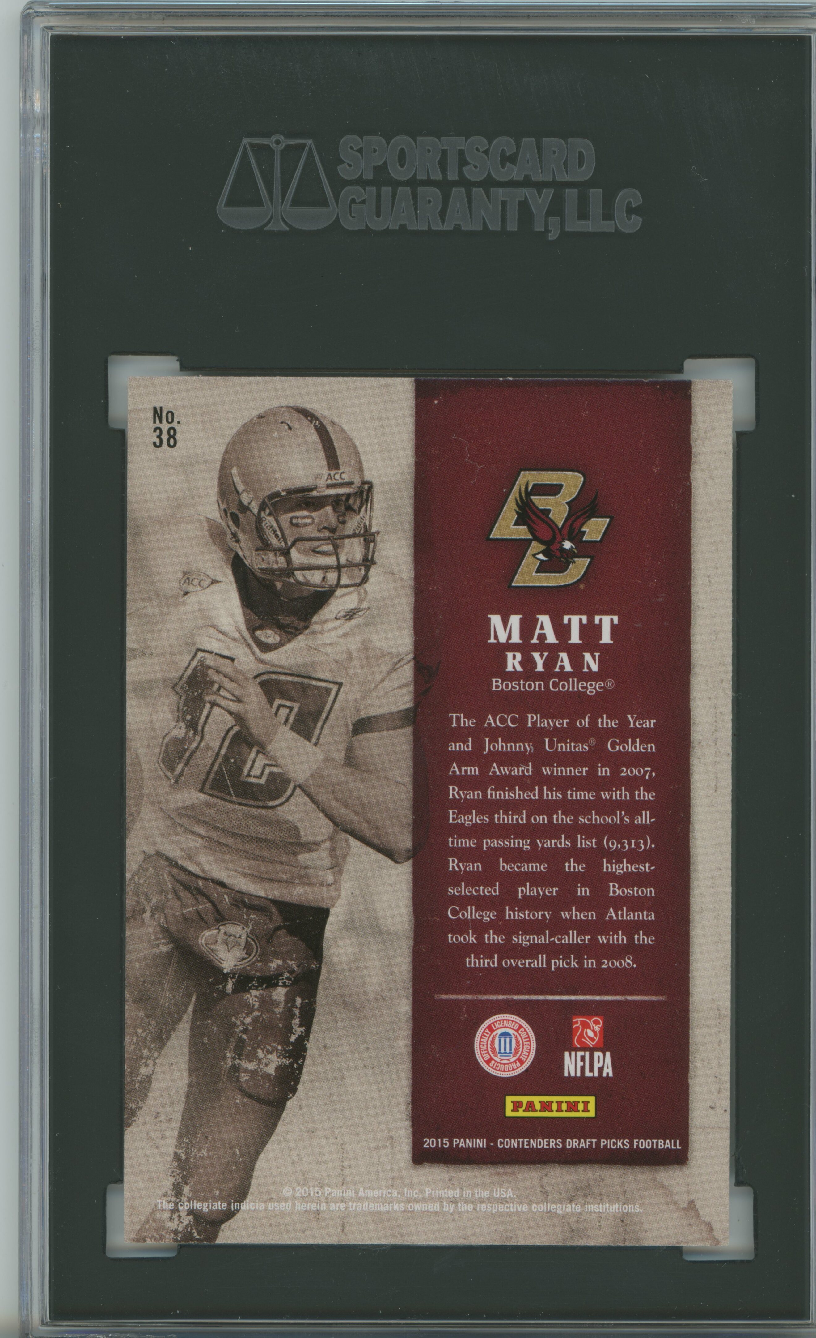 2015 Contenders Draft Picks Old School Colors Matt Ryan SGC 10