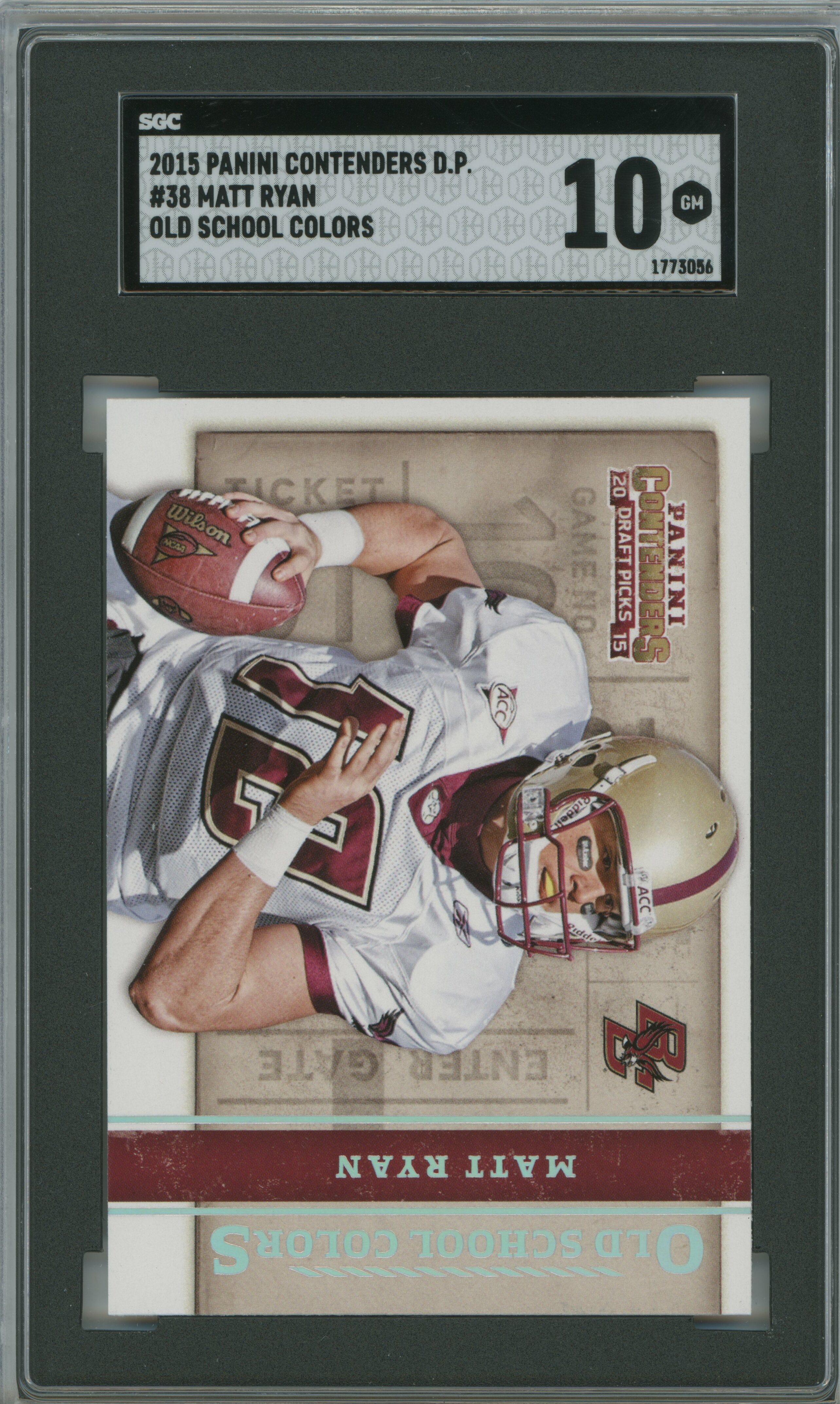 2015 Contenders Draft Picks Old School Colors Matt Ryan SGC 10