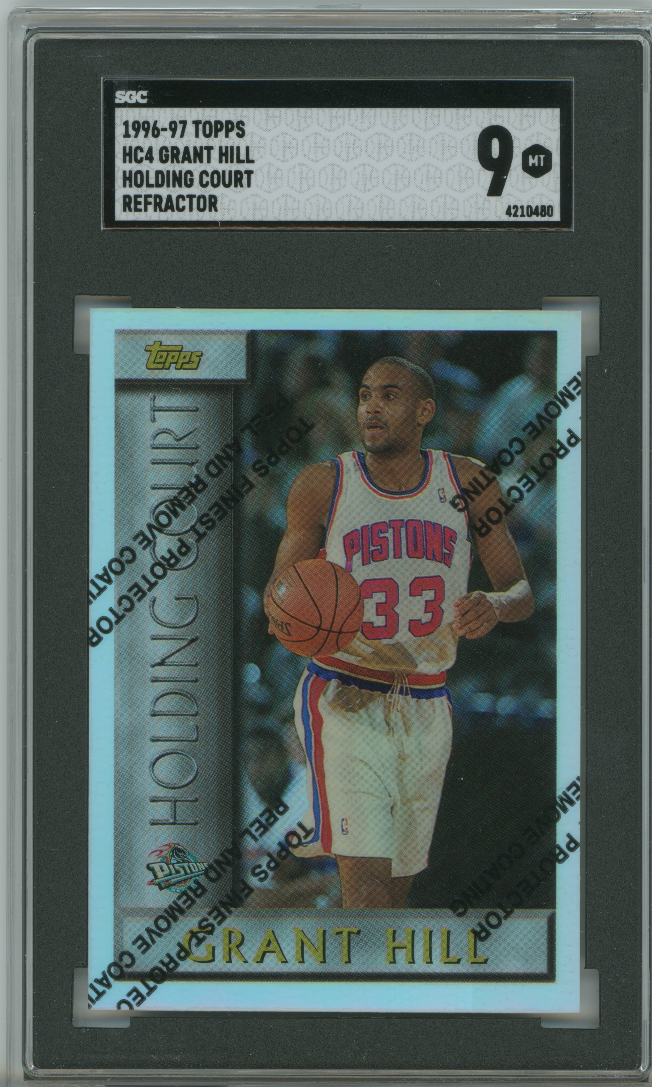 1996-97 Topps Holding Court Refractor Grant Hill SGC 9