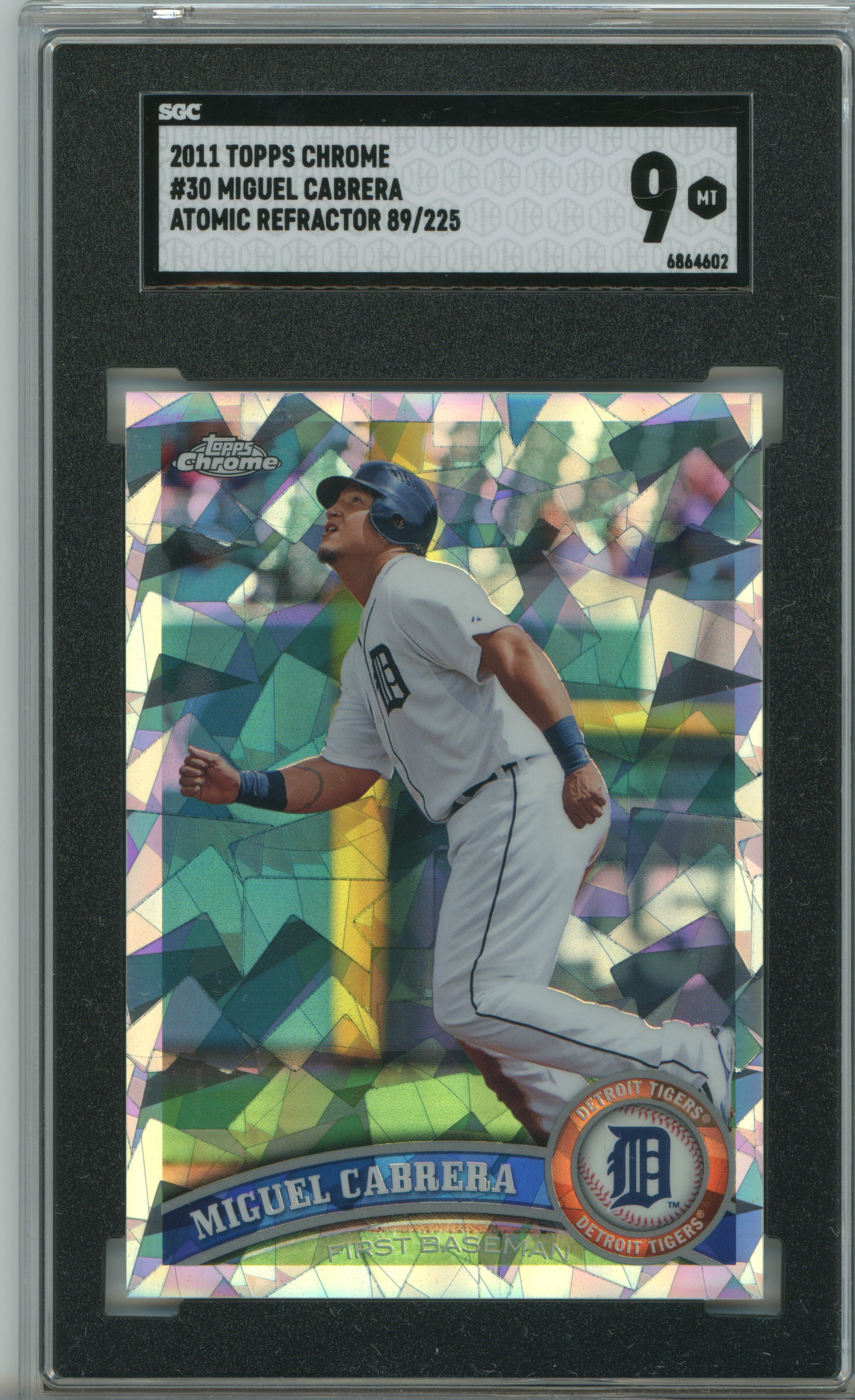 2011 Topps Chrome Atomic Refractor Miguel Cabrera SGC 9