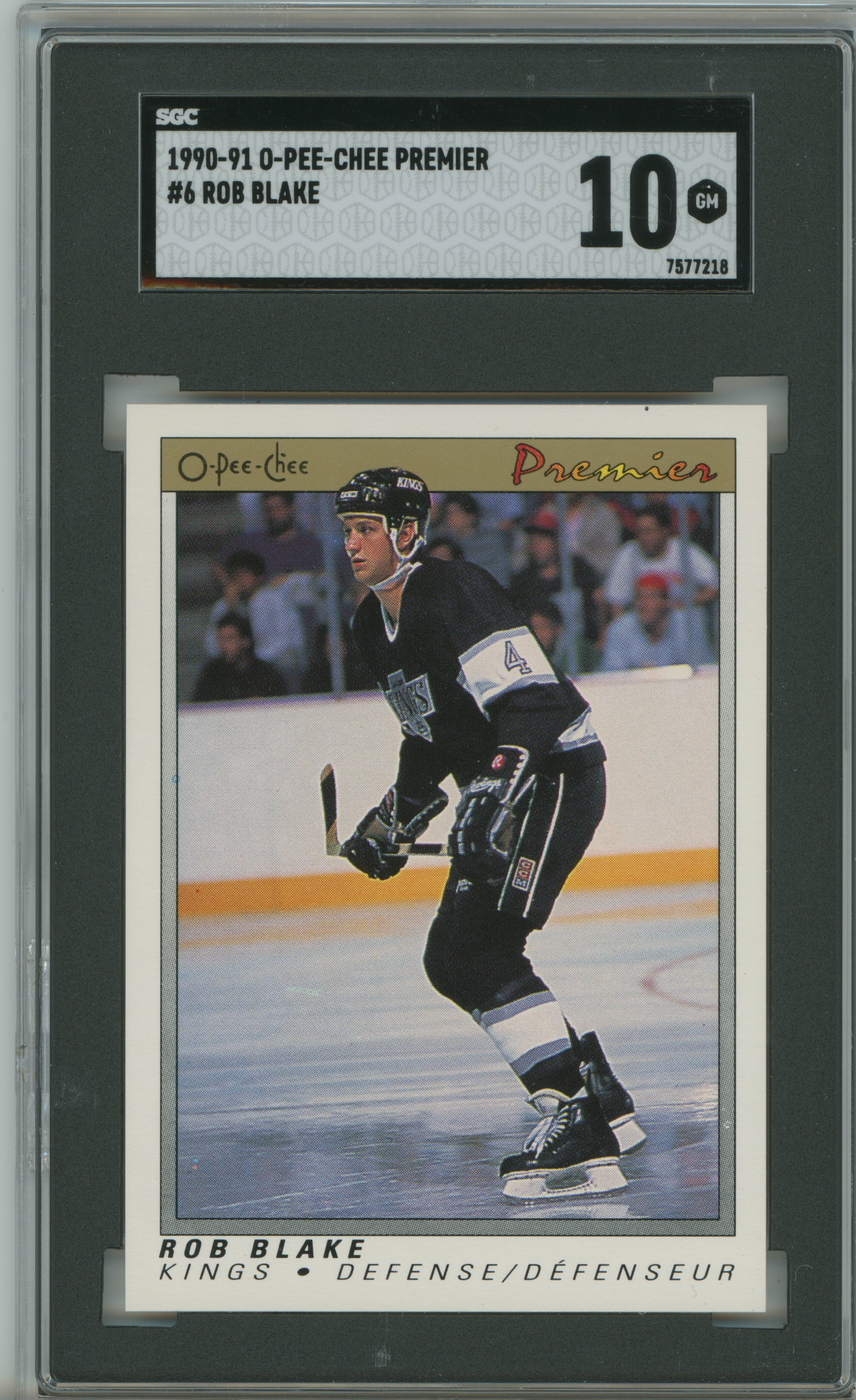 1990-91 O-Pee-Chee Premier Rob Blake SGC 10