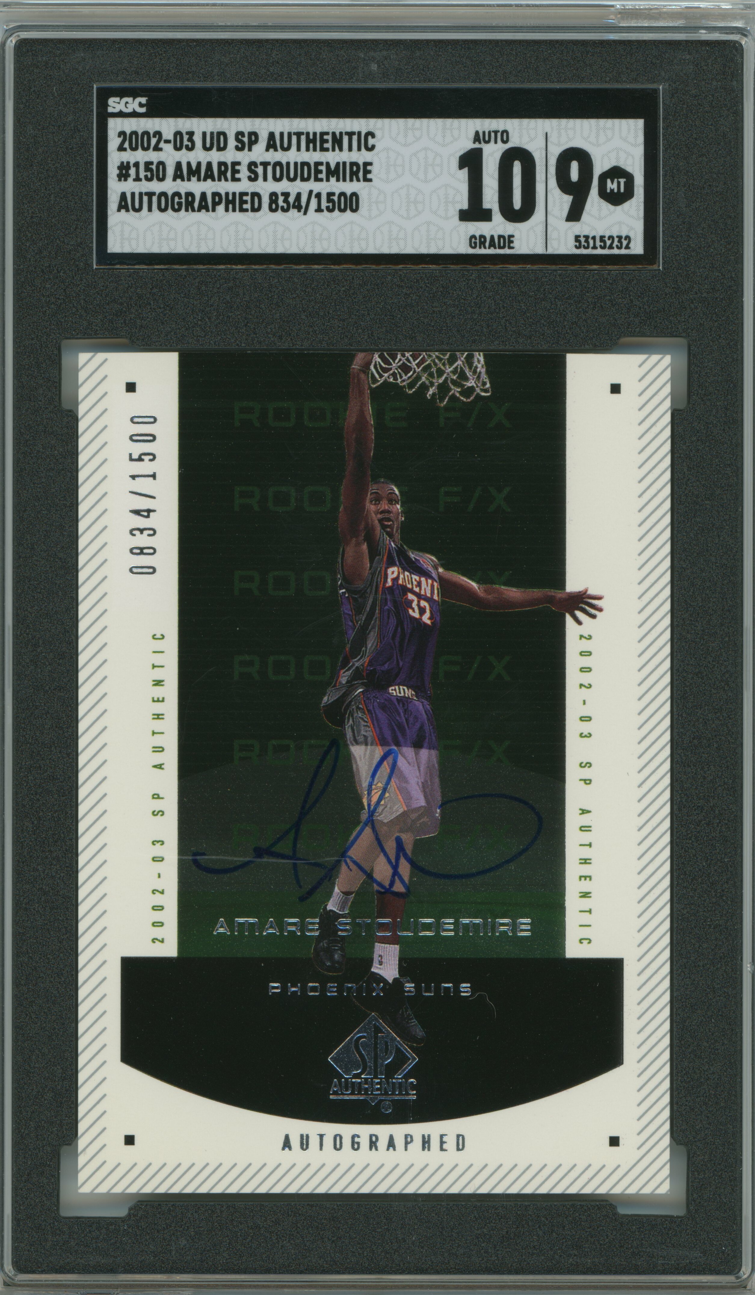 2002-03 SP Authentic Auto Amare Stoudemire SGC 9