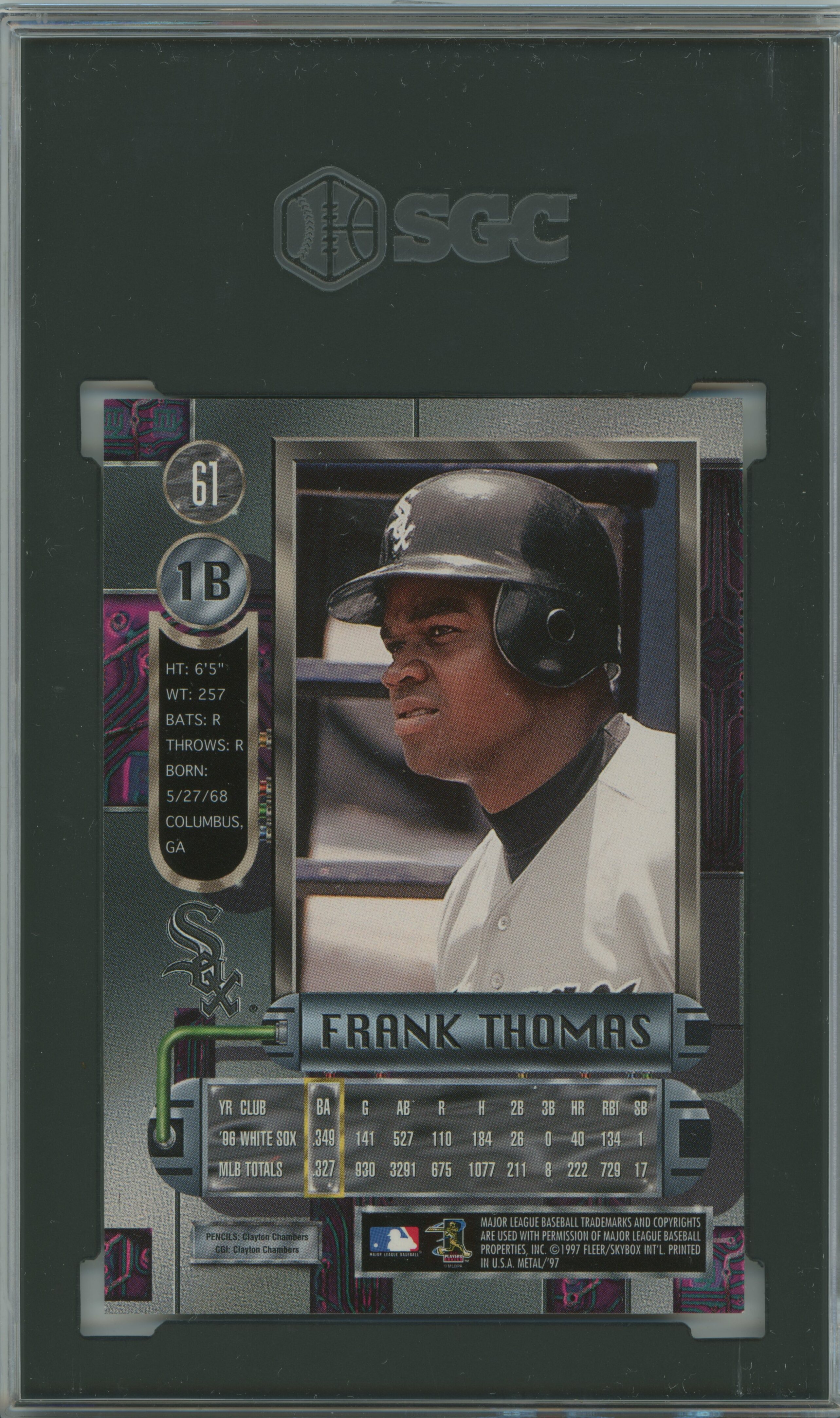 1997 Metal Universe Frank Thomas SGC 9