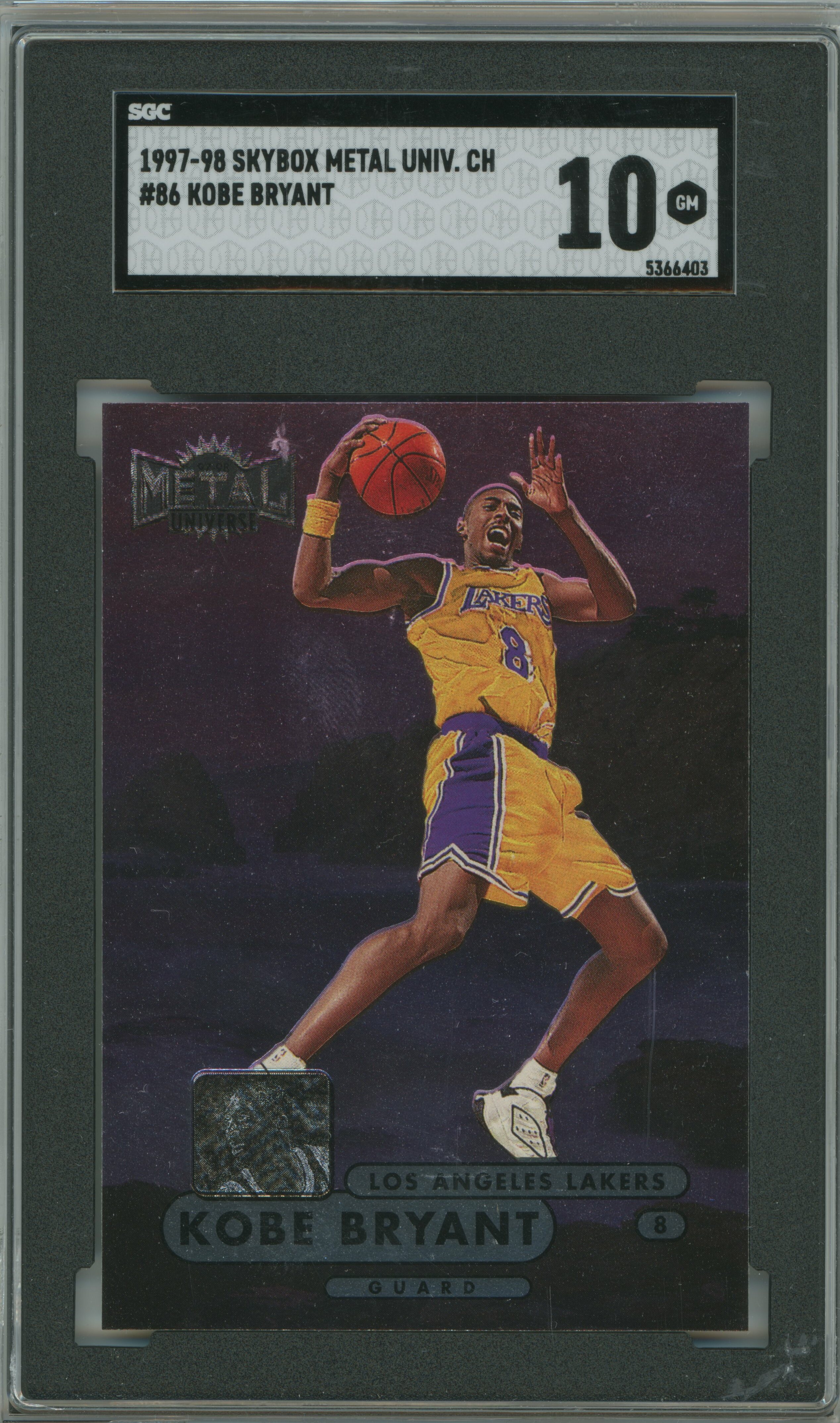 1997-98 Metal Universe Championship Kobe Bryant SGC 10