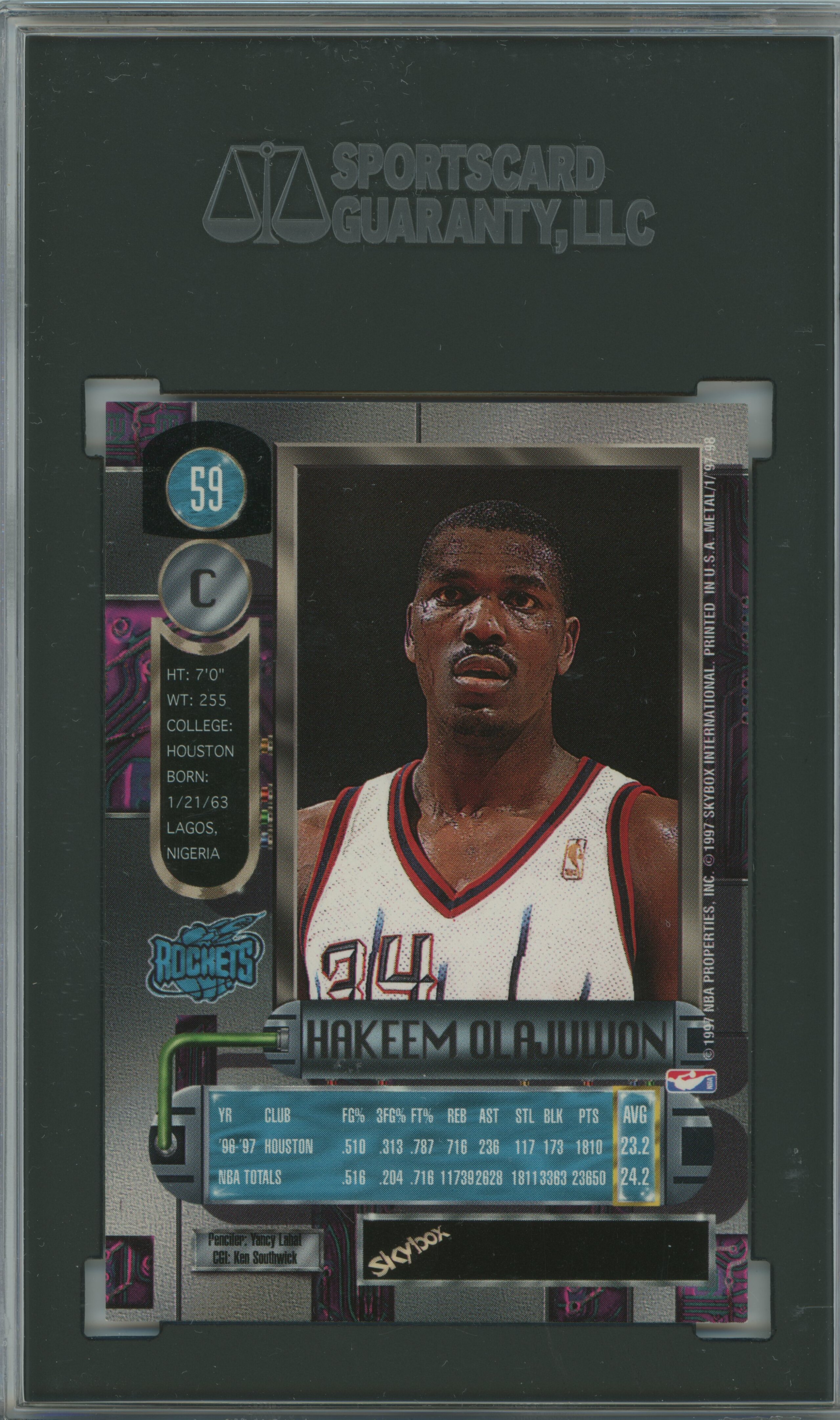 1997-98 Metal Universe Hakeem Olajuwon SGC 9