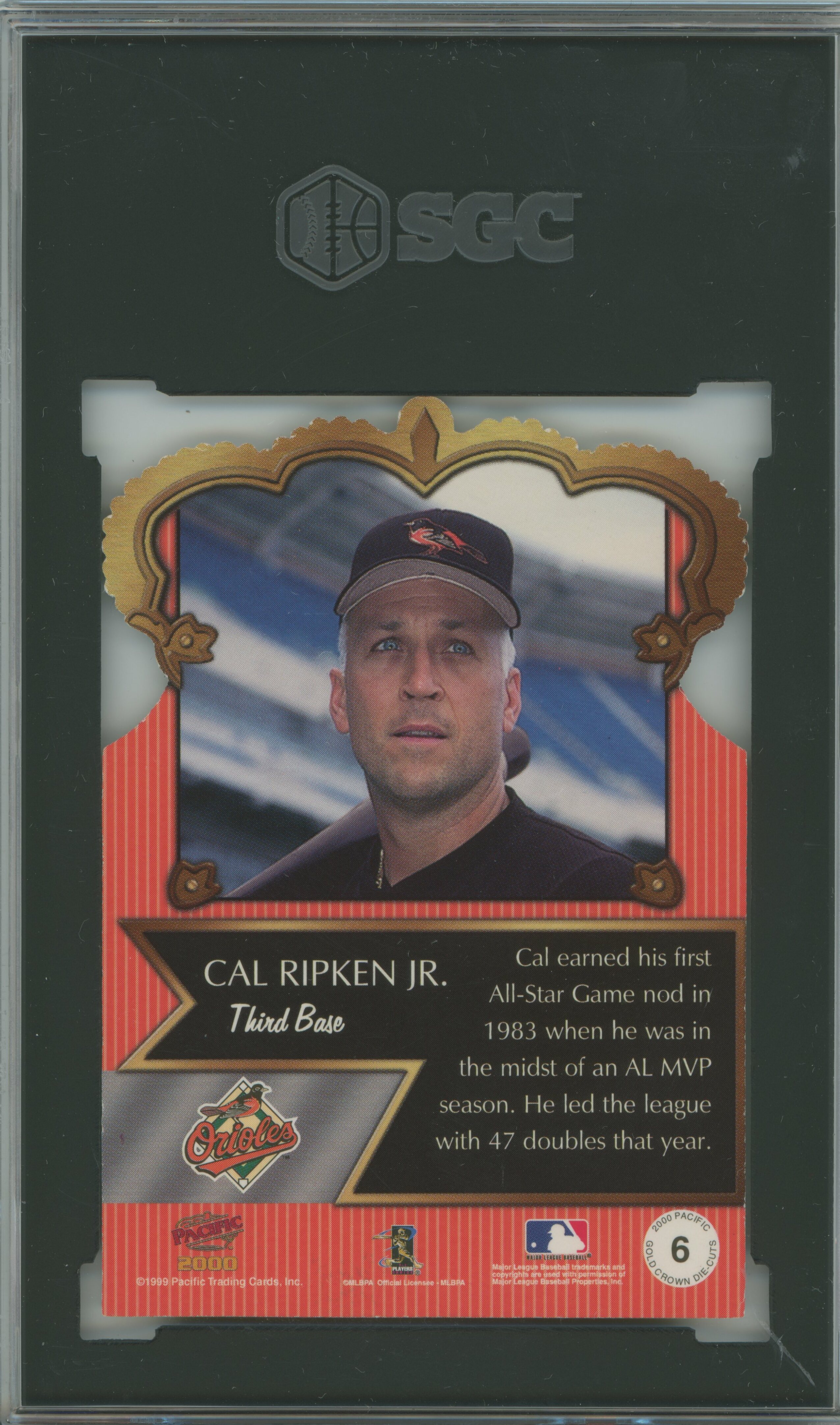 2000 Pacific Gold Crown Die-Cut Cal Ripken Jr. SGC 8