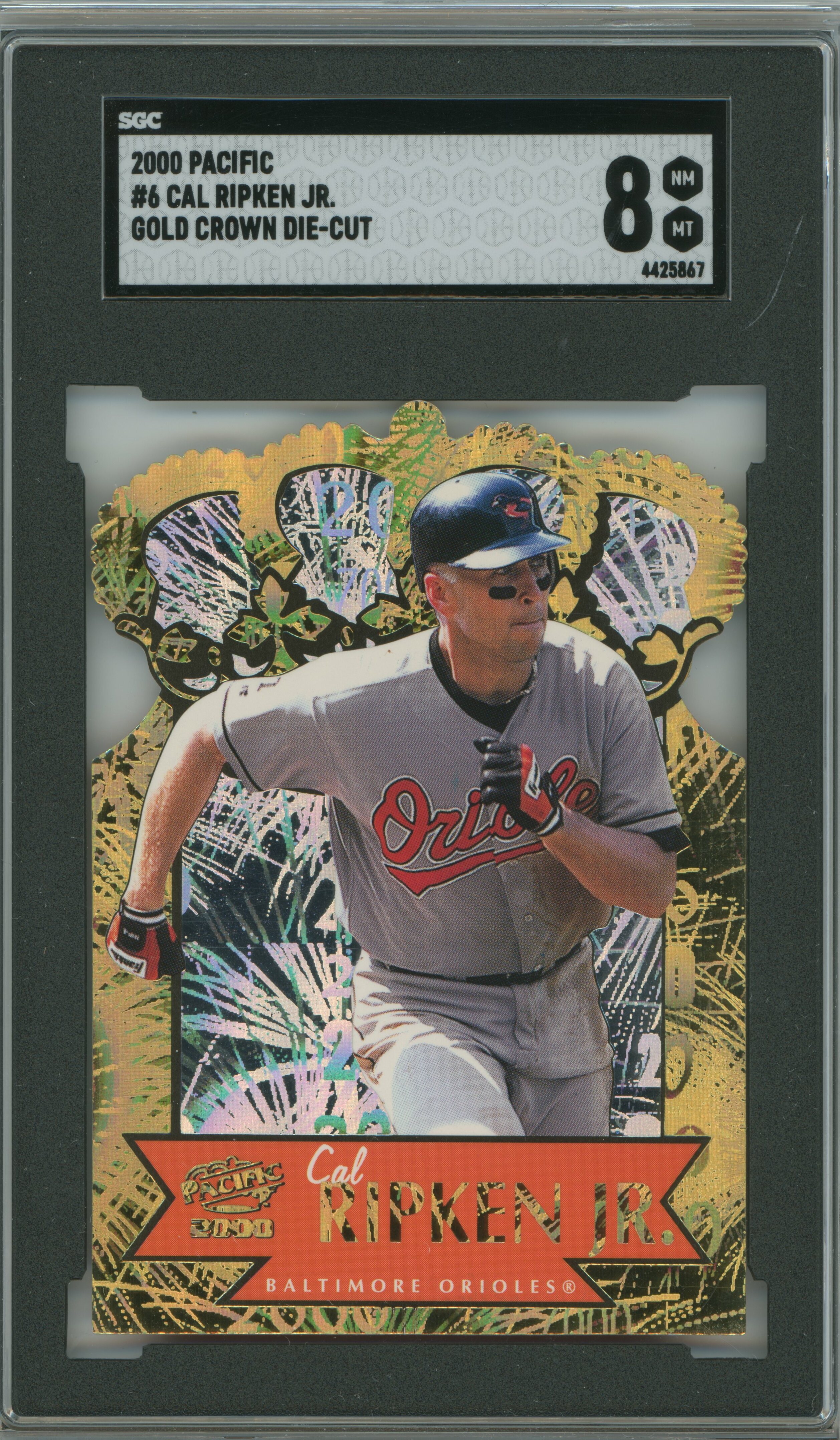 2000 Pacific Gold Crown Die-Cut Cal Ripken Jr. SGC 8