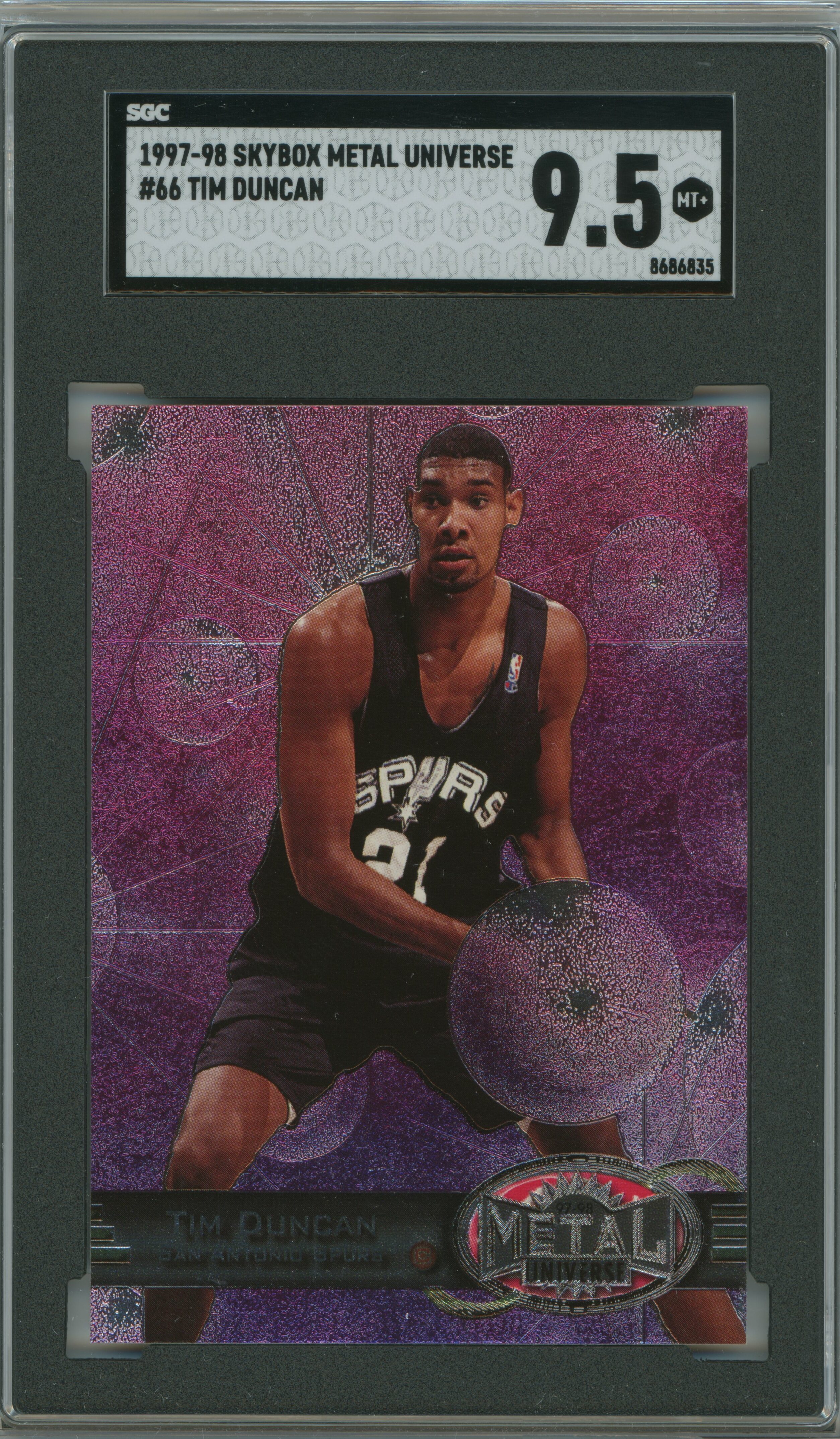 1997-98 Metal Universe Tim Duncan SGC 9.5