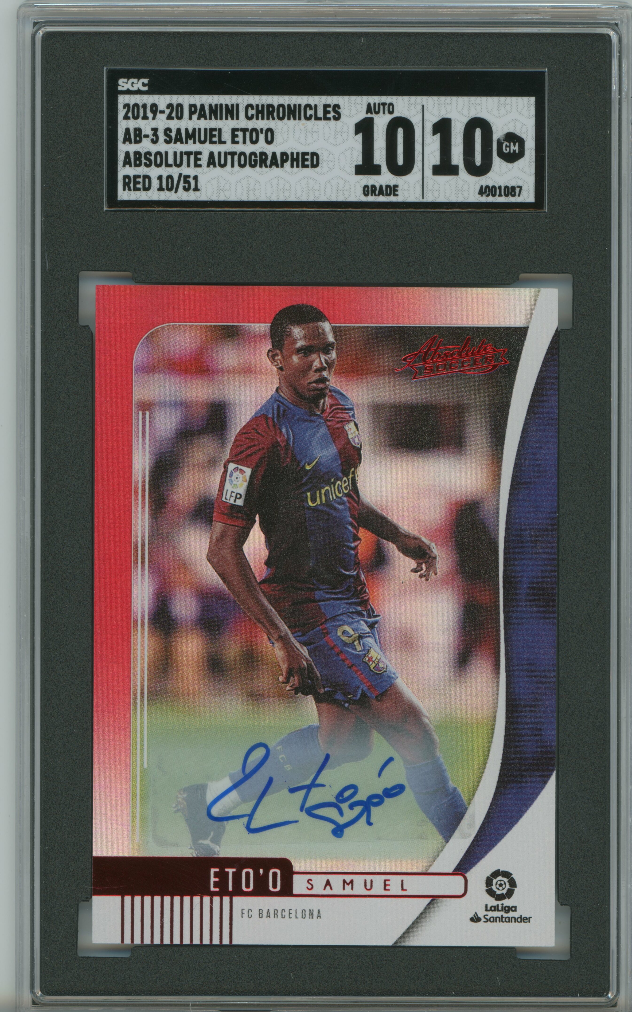 2019-20 Chronicles Absolute Auto Red Samuel Eto'o SGC 10