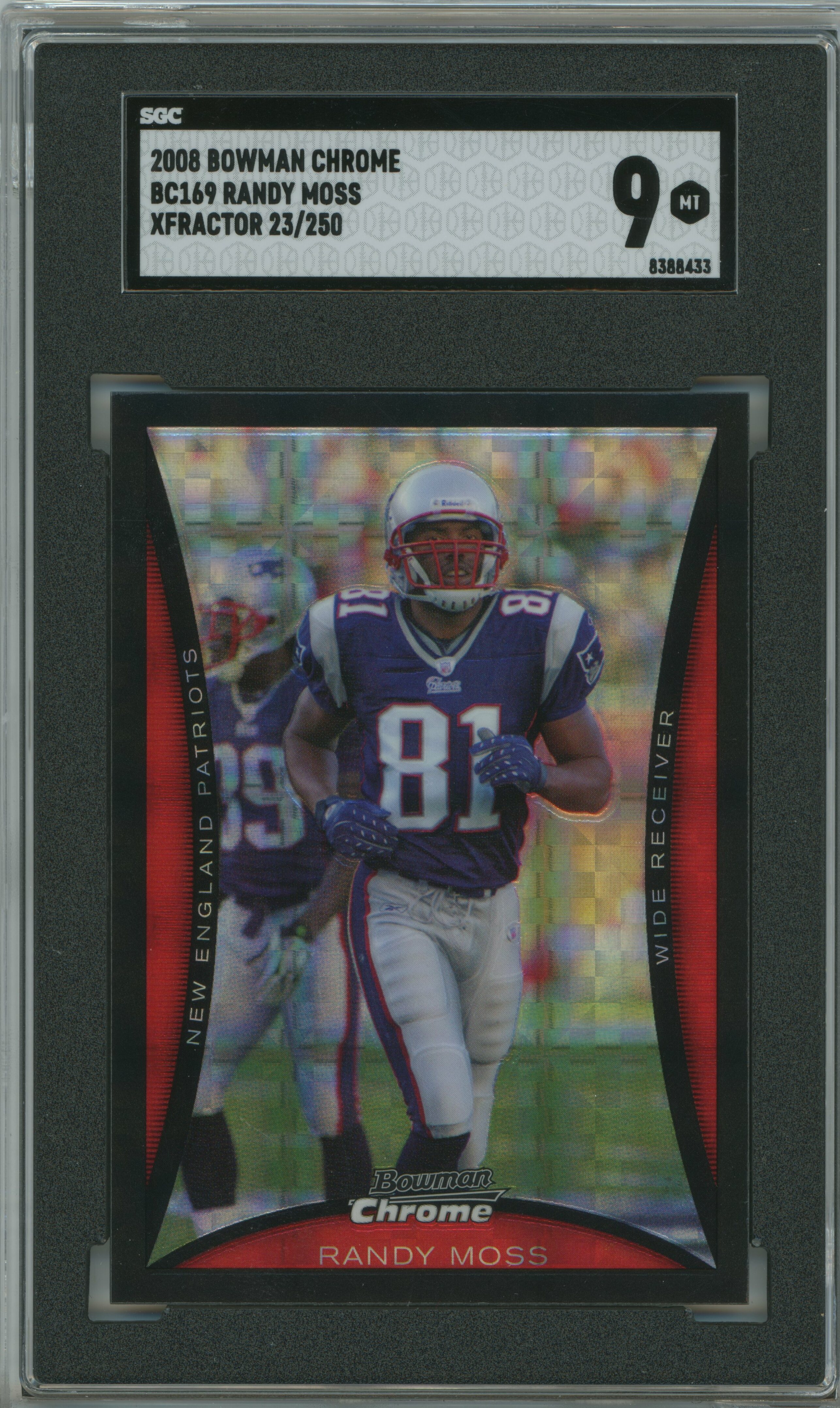 2008 Bowman Chrome Xfractor Randy Moss SGC 9