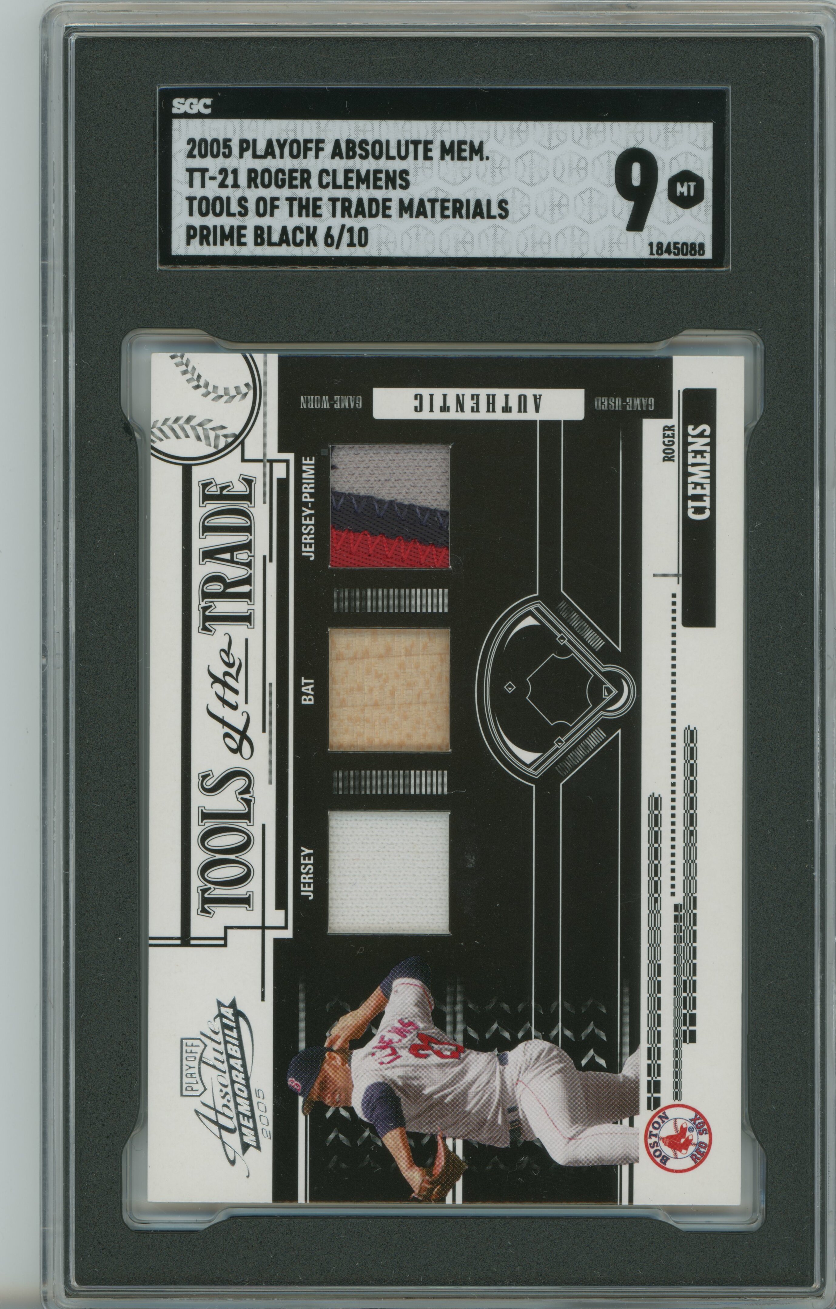 2005 Absolute Memorabilia Tools of the Trade Prime Black Bat Jersey Patch SGC 9