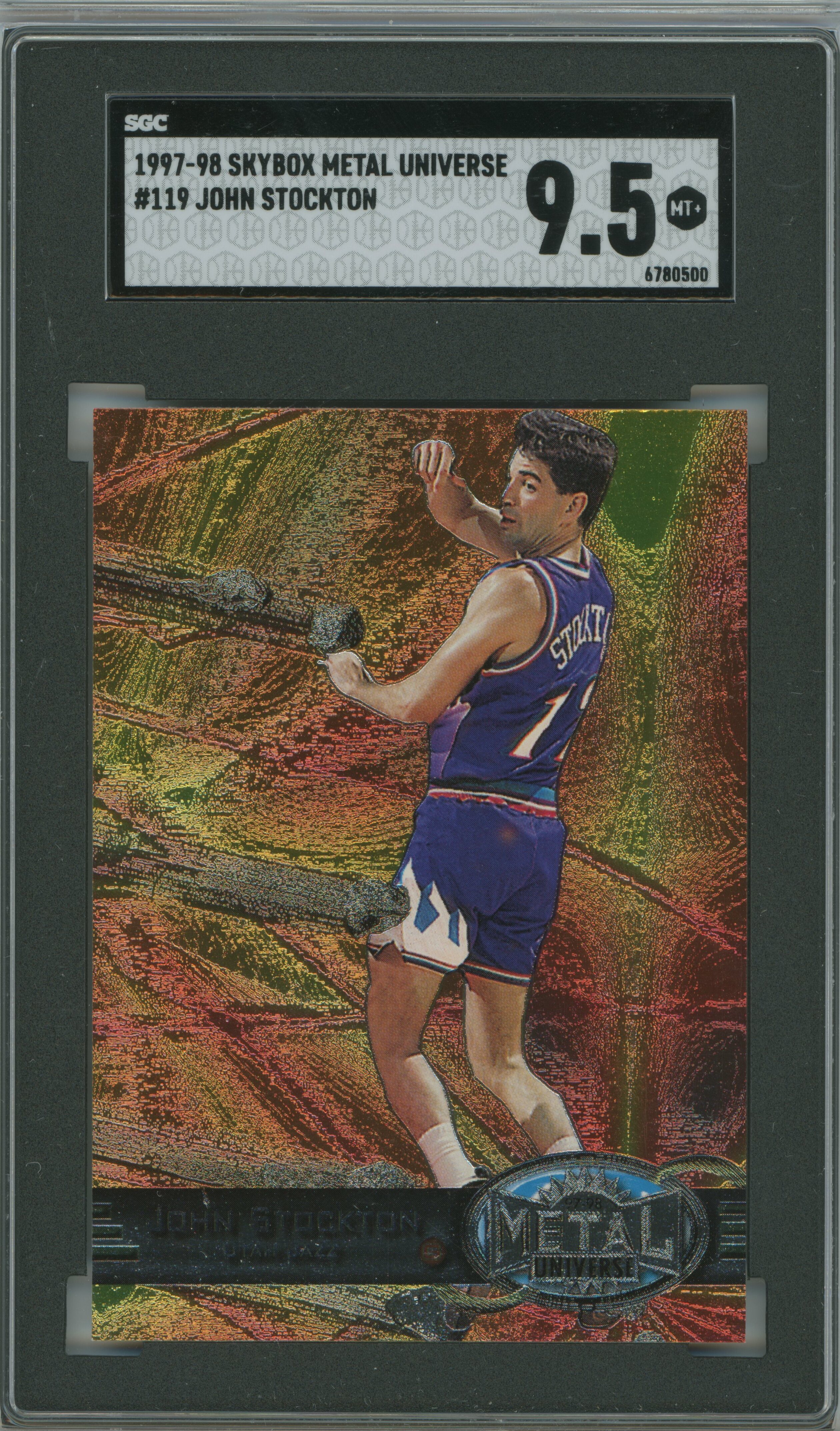 1997-98 Metal Universe John Stockton SGC 9.5