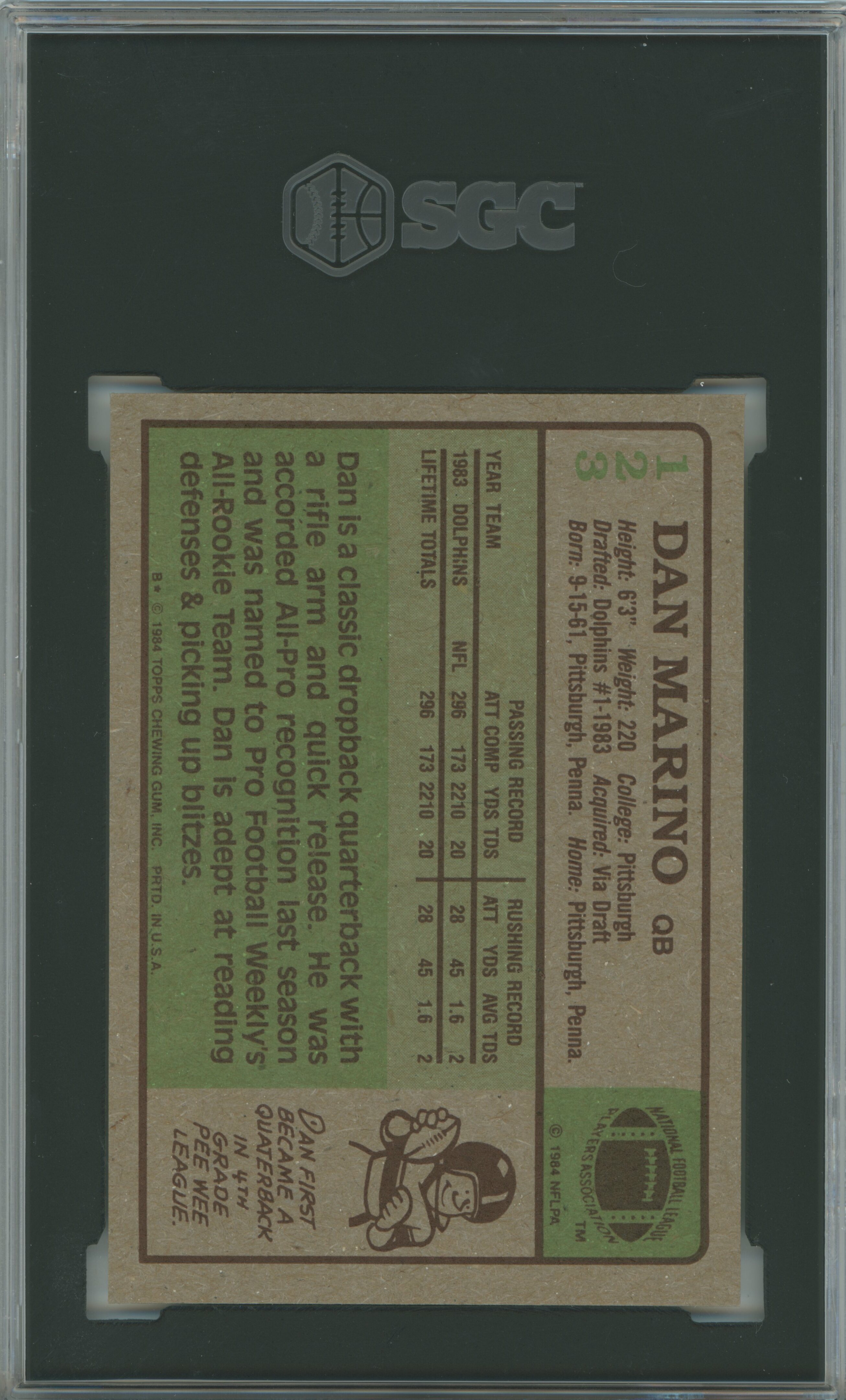 1984 Topps RC Dan Marino SGC 9