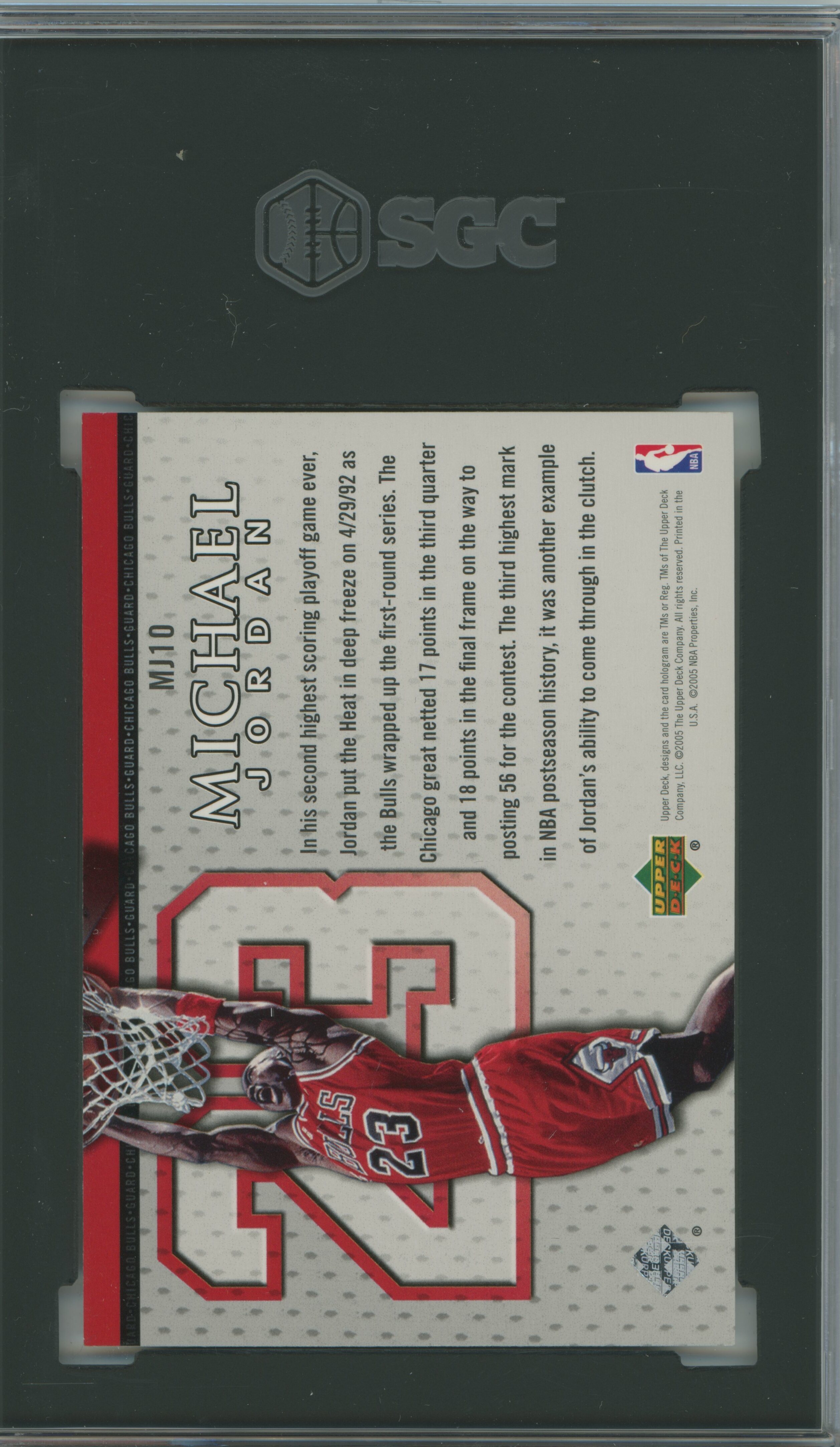 2005-06 Upper Deck Jordan MJ10 SGC 9.5