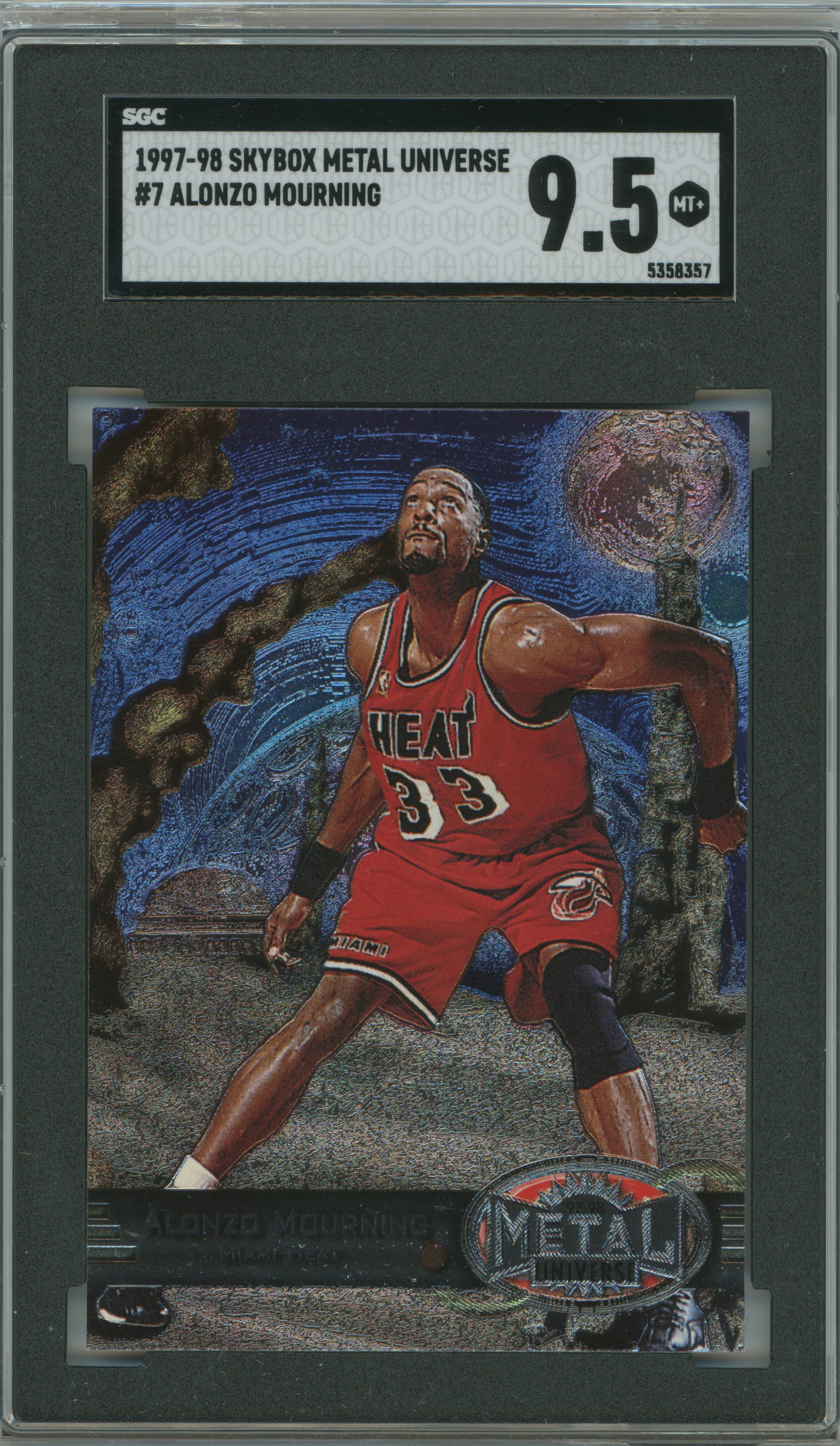 1997-98 Metal Universe Alonzo Mourning SGC 9.5