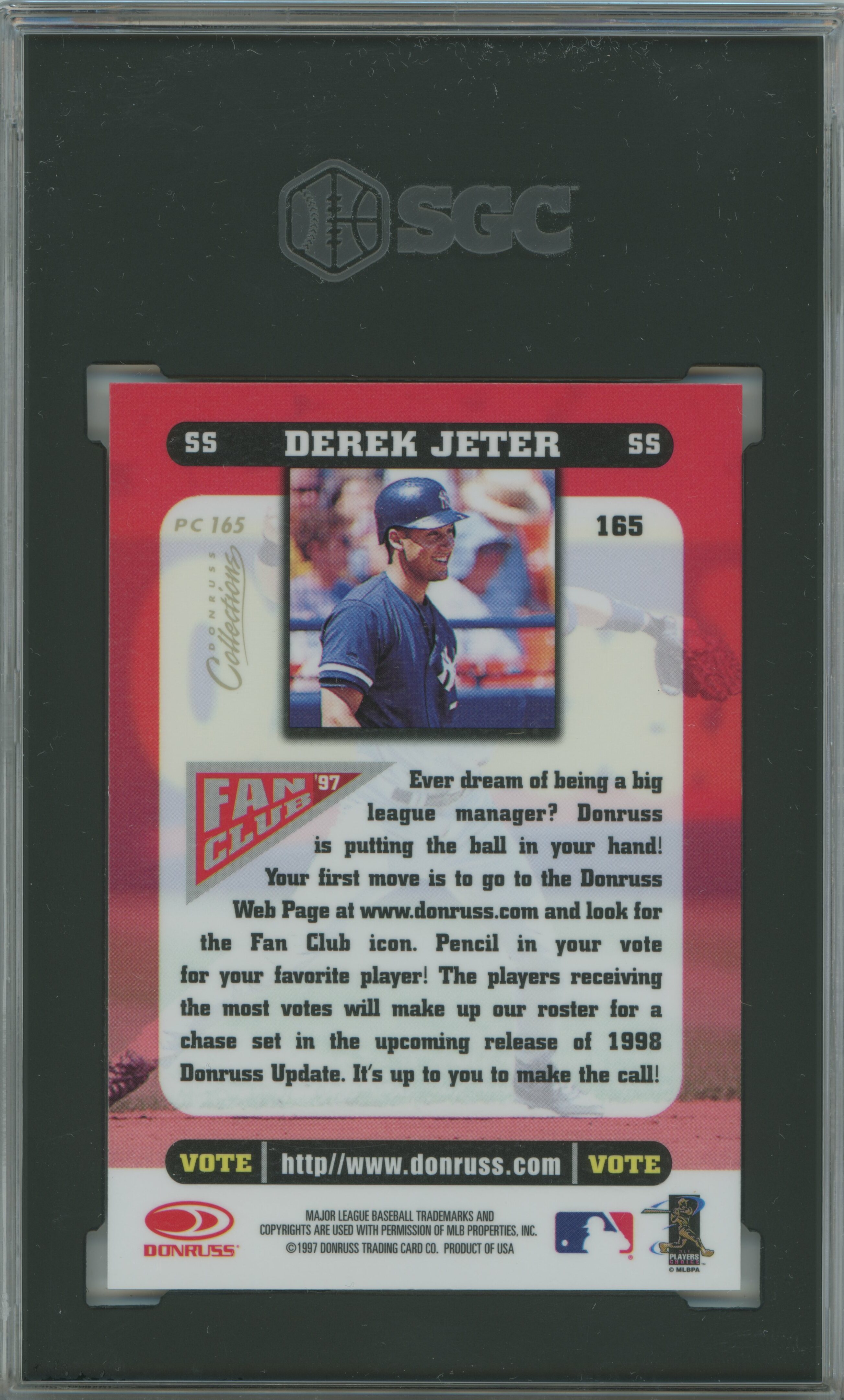 1998 Donruss Fan Club Prized Collection Derek Jeter SGC 9.5