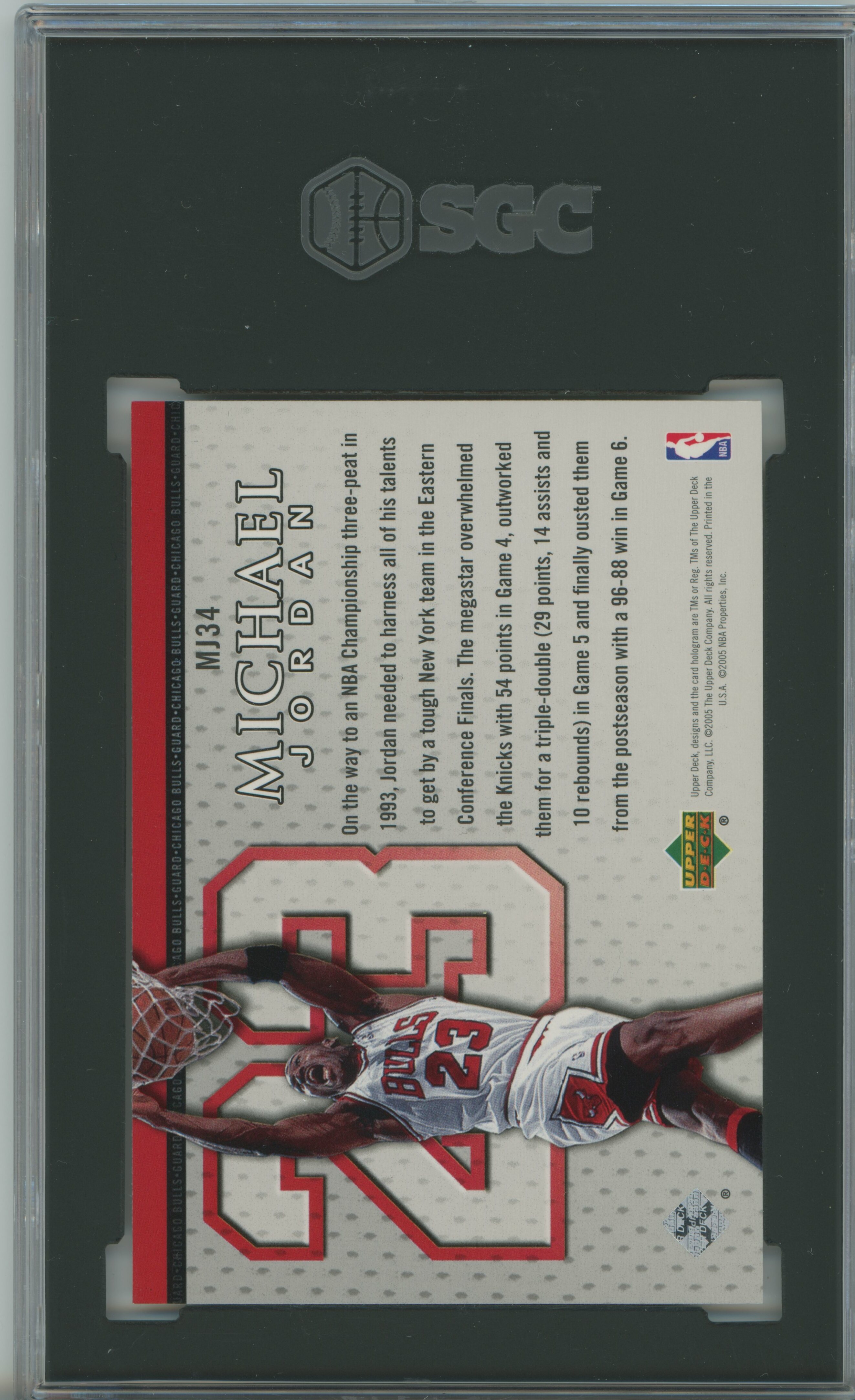 2005-06 Upper Deck Jordan MJ34 SGC 9.5