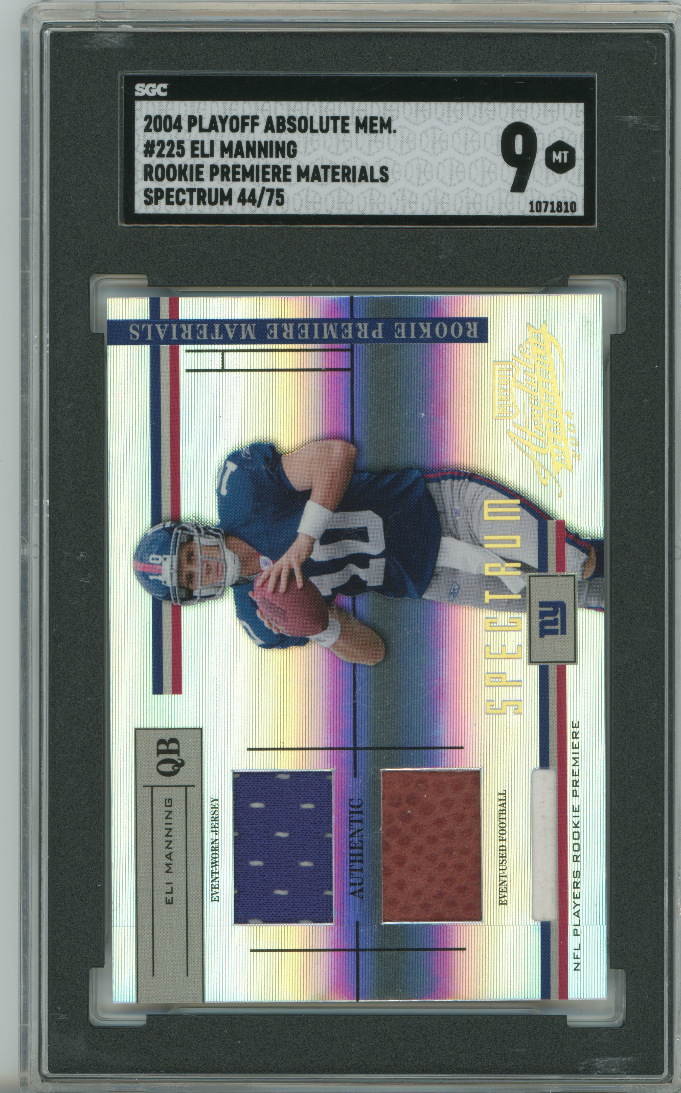 2004 Absolute Memorabilia RPM Spectrum Eli Manning SGC 9