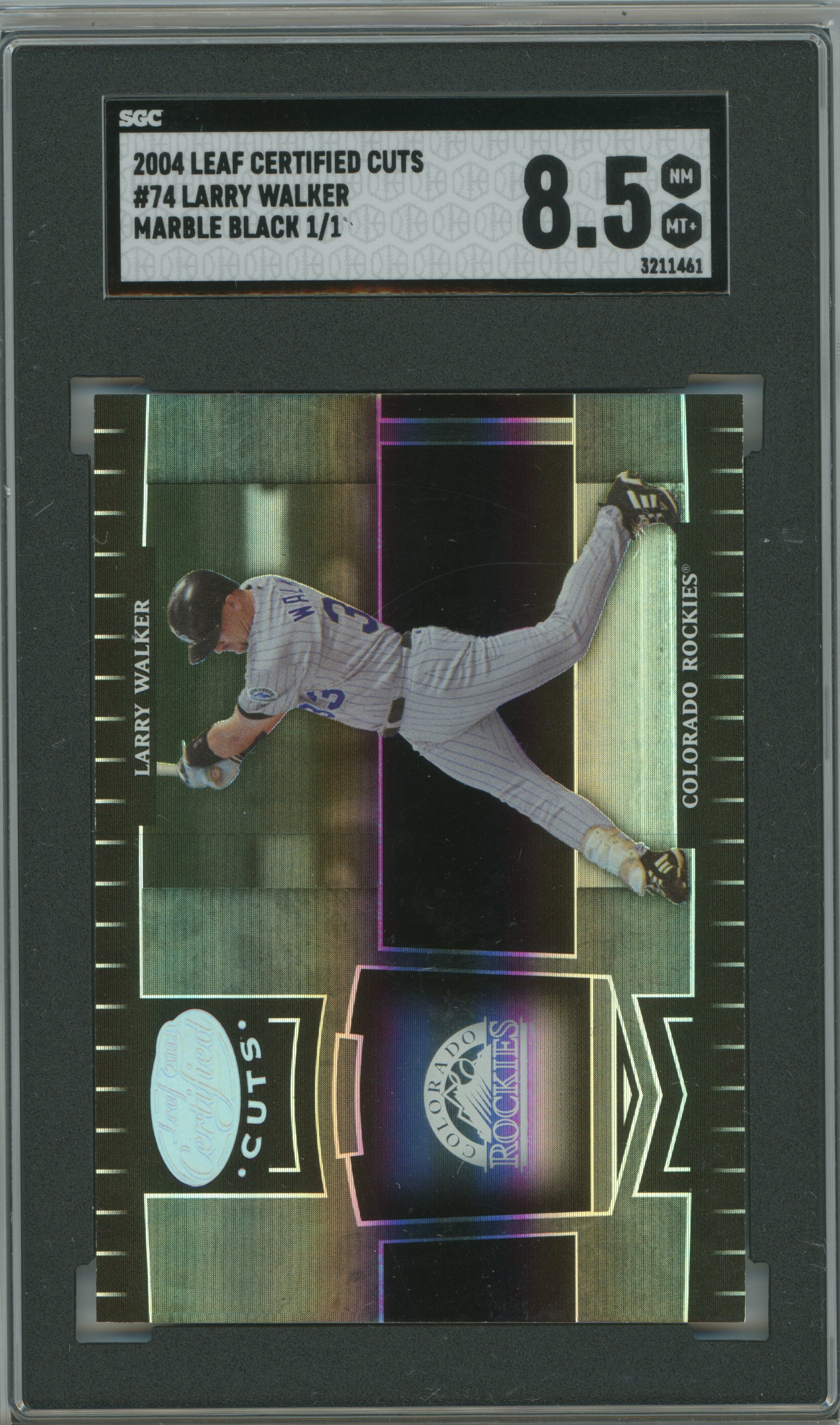 2004 Certified Cuts Marble Black 1/1 Larry Walker SGC 8.5