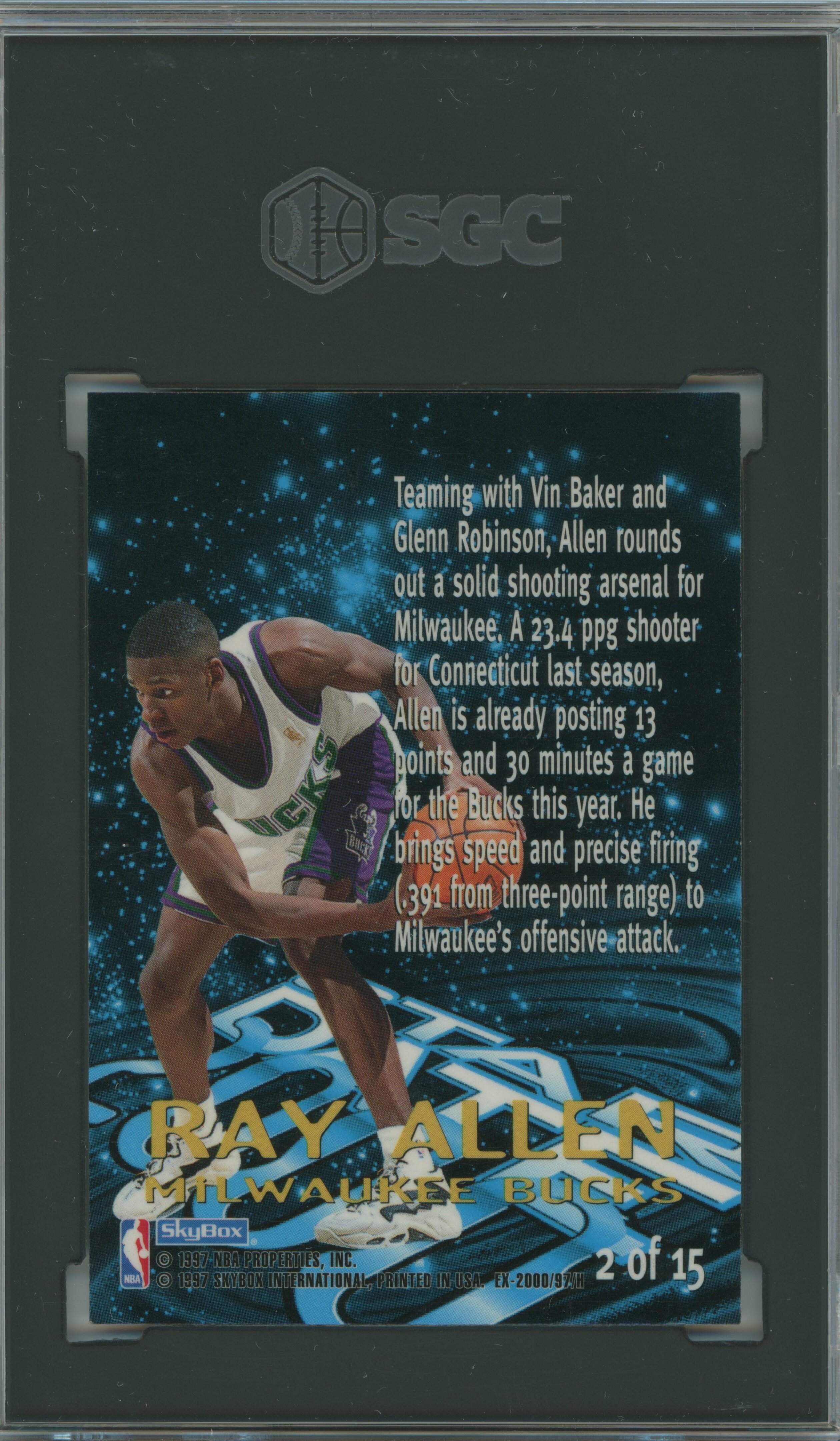 1996-97 E-X 2000 Star Date 2000 RC Ray Allen SGC 8.5