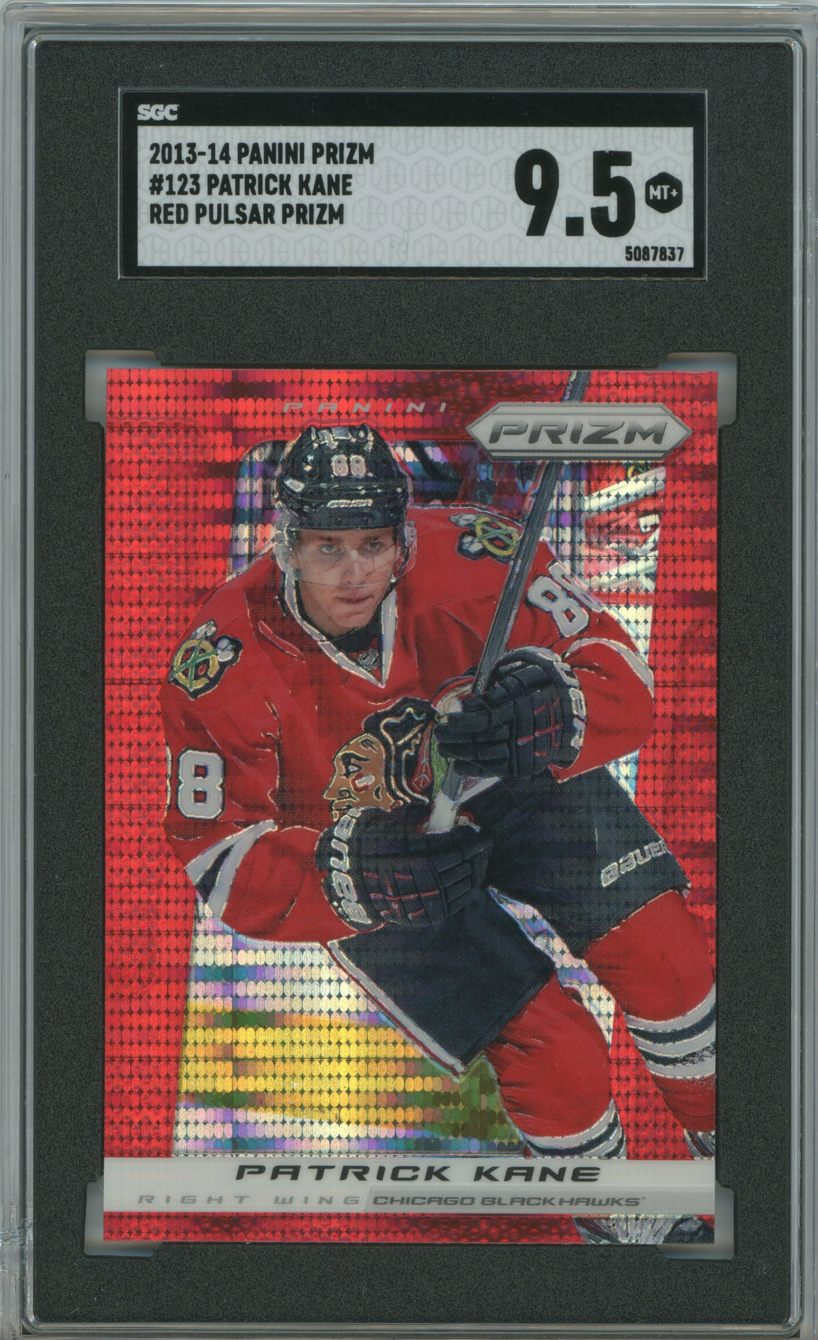 2013-14 Prizm Red Pulsar Red Patrick Kane SGC 9.5