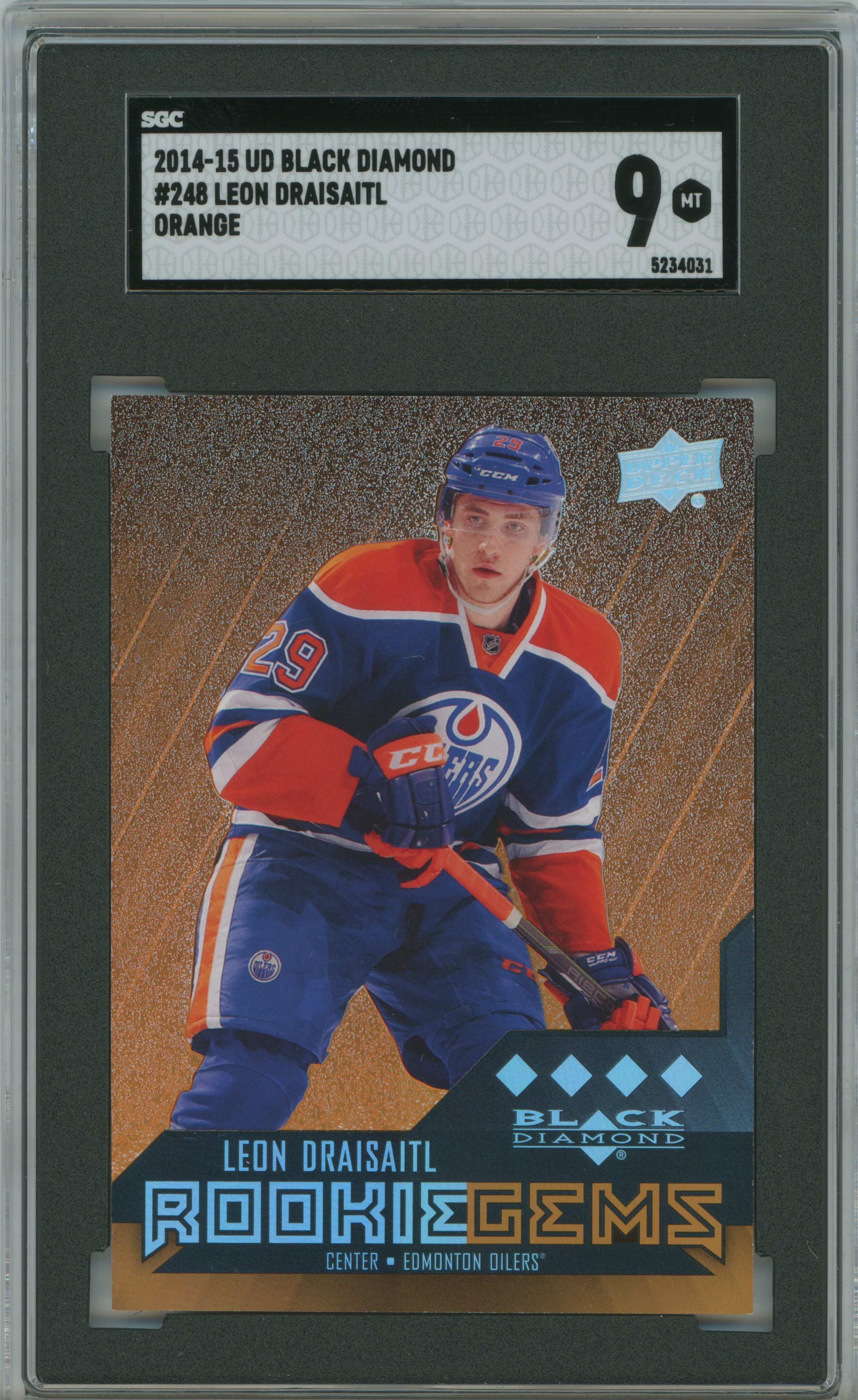 2014-15 Black Diamond Orange RC Leon Draisaitl SGC 9