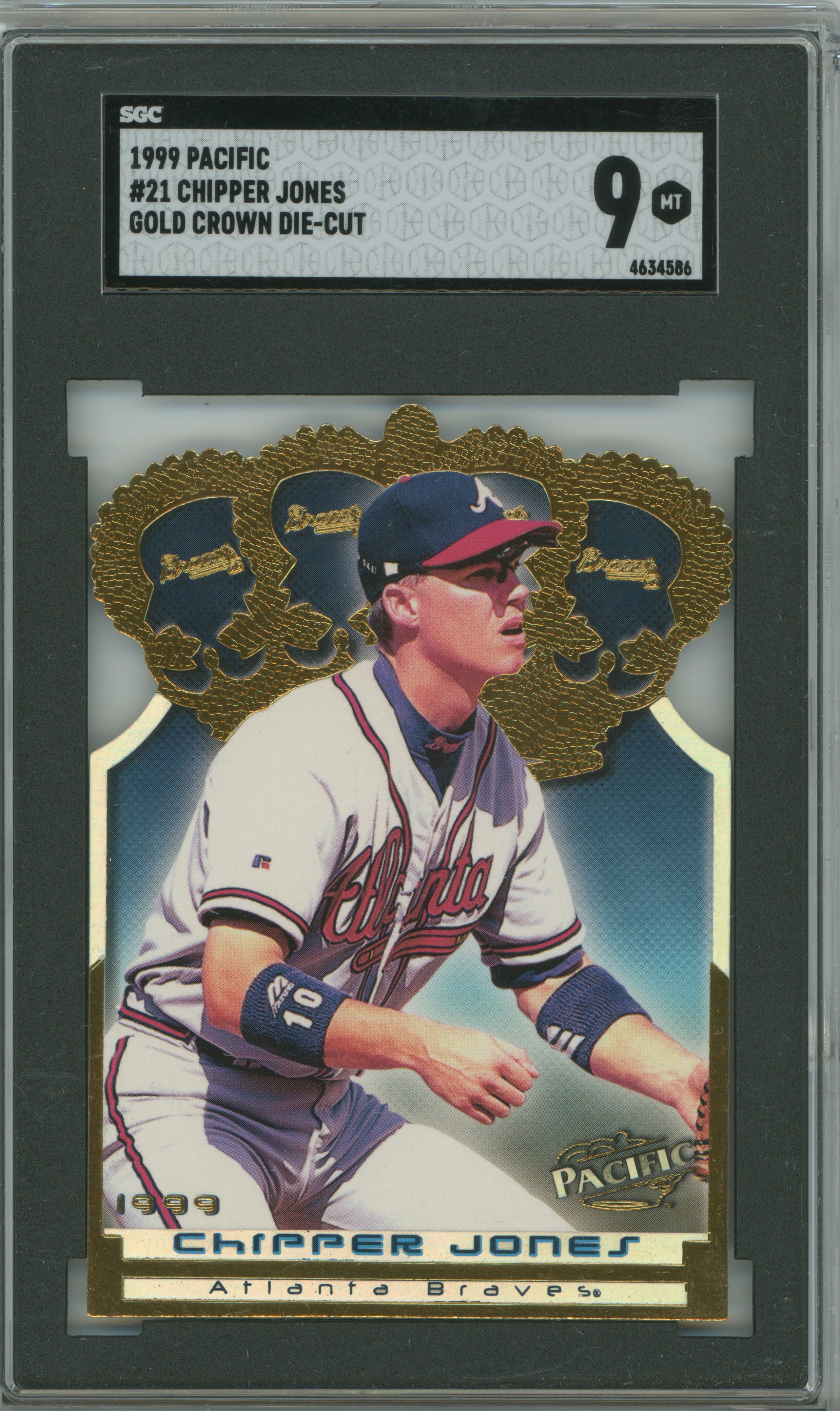 1999 Pacific Gold Crown Die-Cut Chipper Jones SGC 9