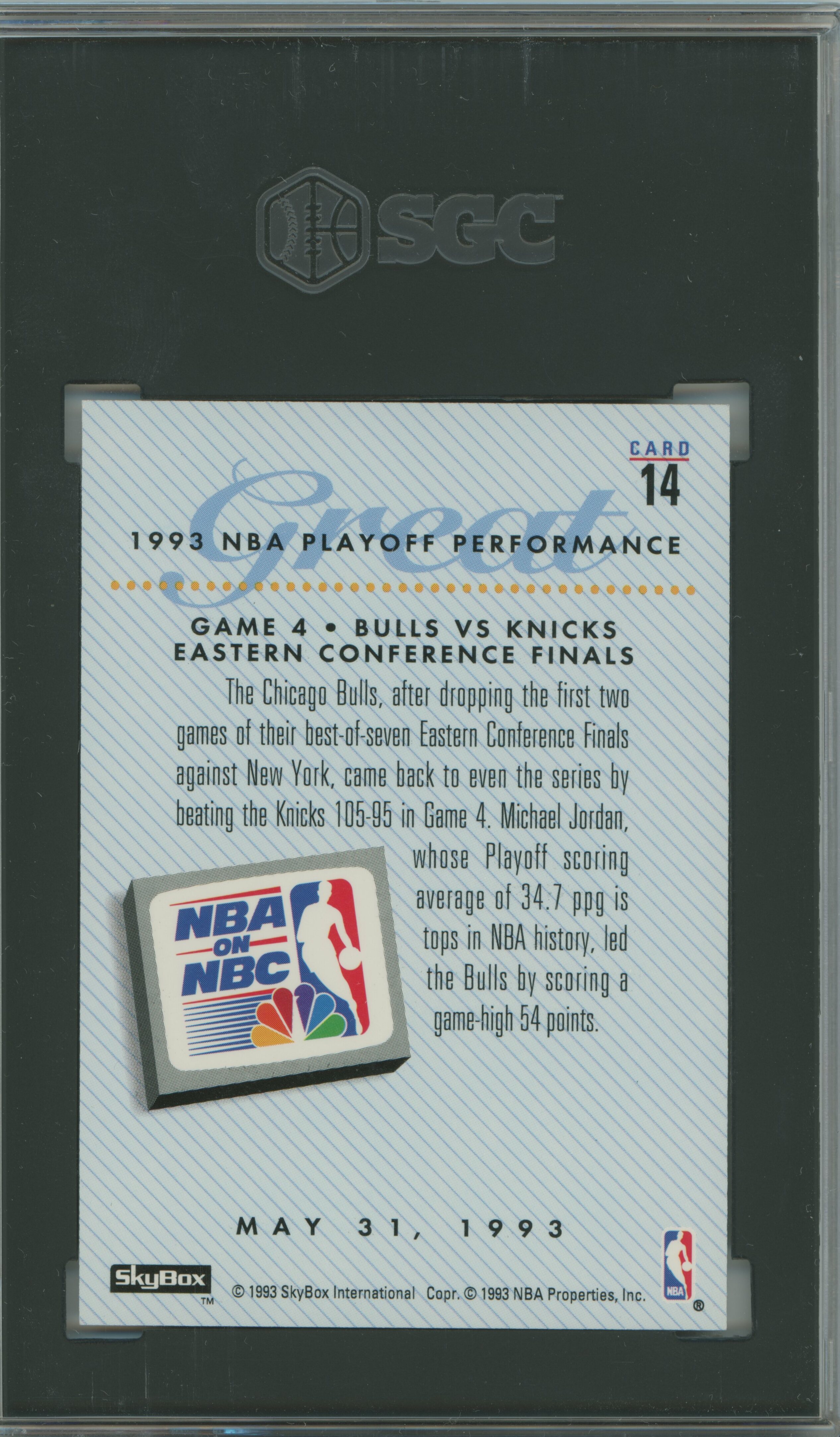 1993-94 Skybox Premium NBA on NBC Michael Jordan SGC 9